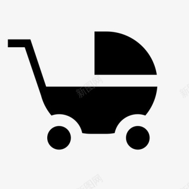 婴儿车必要的图标集锐利图标