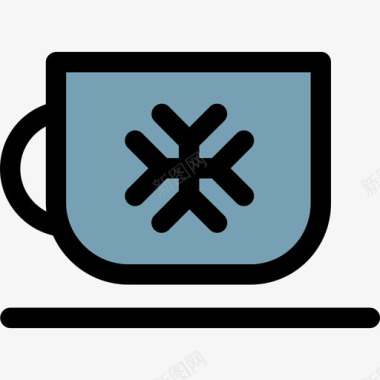 冷咖啡食物线性杯咖啡图标图标