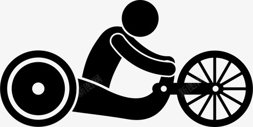 轮椅赛车残疾人残奥会图标图标