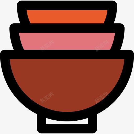 碗彩色厨房用品线性颜色图标svg_新图网 https://ixintu.com 彩色厨房用品 碗 线性颜色