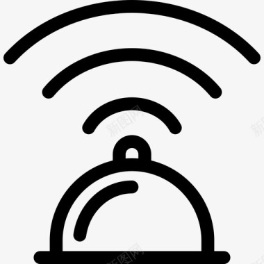 Wifi连接餐厅元素线性图标图标
