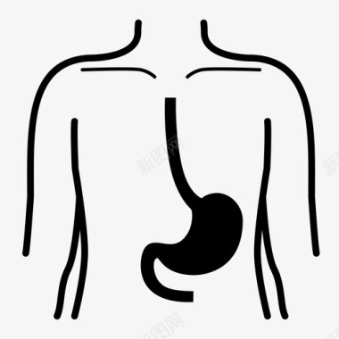 胃身体医院图标图标