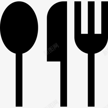 餐具固体食物和餐厅元素填充图标图标