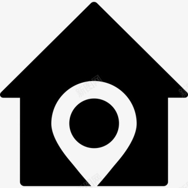 住宅建筑地图和位置图标图标