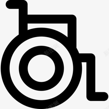 轮椅小型医院直线型图标图标