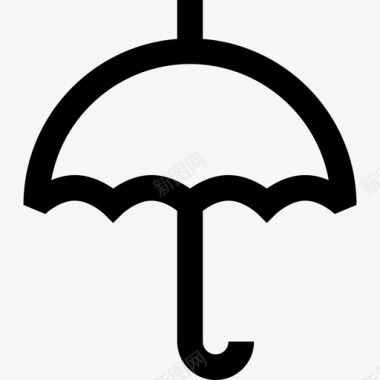 雨伞11号天气直线型图标图标