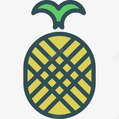 菠萝厨房4线性颜色图标图标