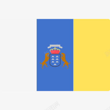 加那利群岛国际旗帜长方形图标图标