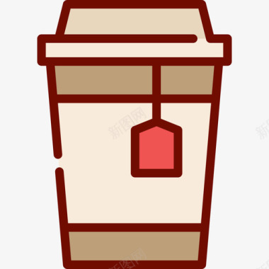 茶咖啡店3线性颜色图标图标