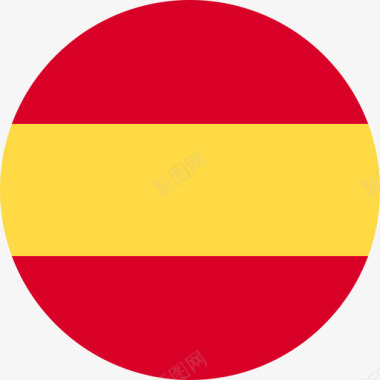 西班牙国旗圆形图标图标