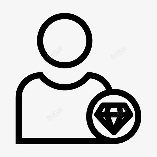 钻石时尚个人资料图标svg_新图网 https://ixintu.com 个人资料 时尚 用户 钻石