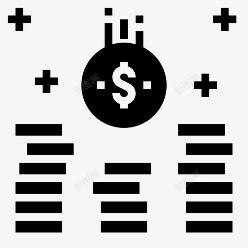 收入硬币投资图标svg_新图网 https://ixintu.com 投资 收入 硬币 金钱 黑色