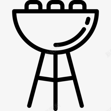 烧烤野营系列直系图标图标