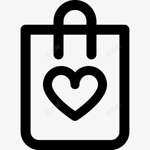 购物袋商务情人节线性元素图标svg_新图网 https://ixintu.com 商务 情人节线性元素 购物袋
