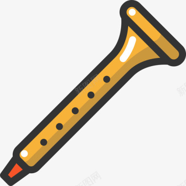 长笛乐器3线颜色图标图标
