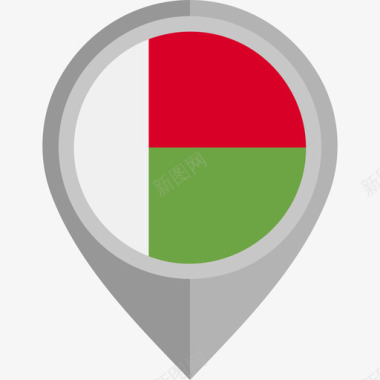 马达加斯加国旗圆形图标图标