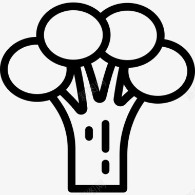 西兰花食品和餐厅直系图标图标