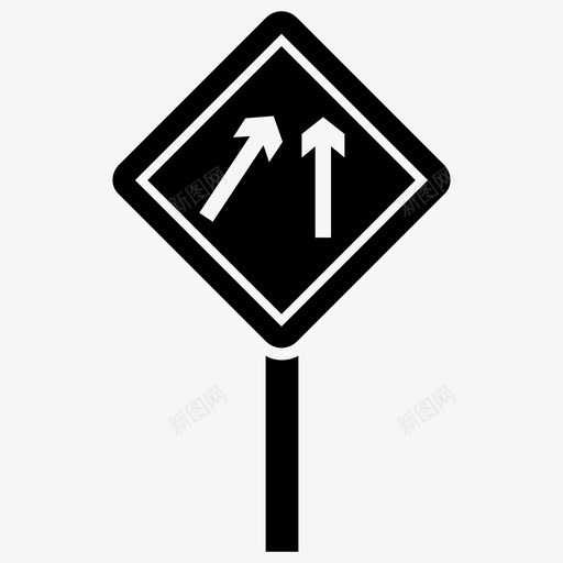 方向标志车道选择道路标志和交叉口字形图标svg_新图网 https://ixintu.com 方向标志 车道选择 道路标志和交叉口字形图标
