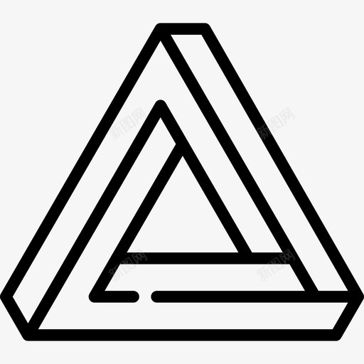 不可能的三角形时髦风格直线型图标svg_新图网 https://ixintu.com 不可能的三角形 时髦风格 直线型