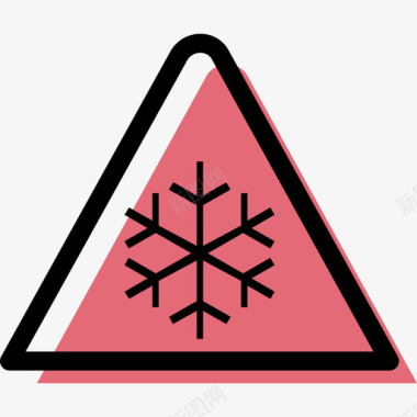 雪交通标志收集颜色图标图标