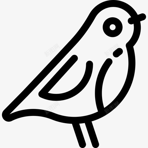 鸟圣诞装饰品线状图标svg_新图网 https://ixintu.com 圣诞装饰品 线状 鸟