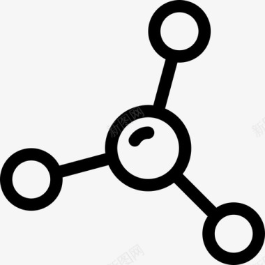 分子教育元素4线性图标图标