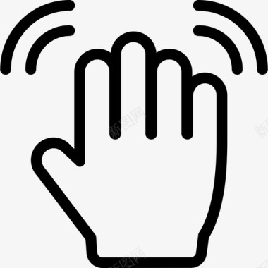 挥手基本的手势是线性的图标图标