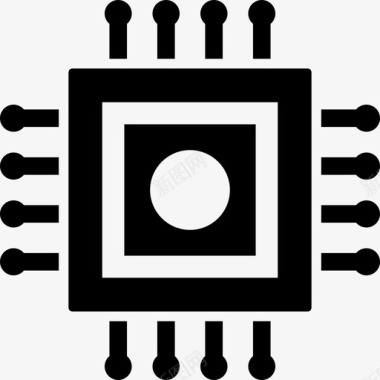 微芯片计算机电子设备图标图标