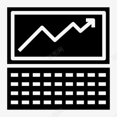 分析计算机图表图标图标