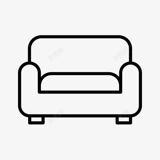 沙发扶手椅装饰图标svg_新图网 https://ixintu.com 休息室 家具 座椅 扶手椅 沙发 装饰