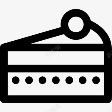 蛋糕片面包店线性图标图标