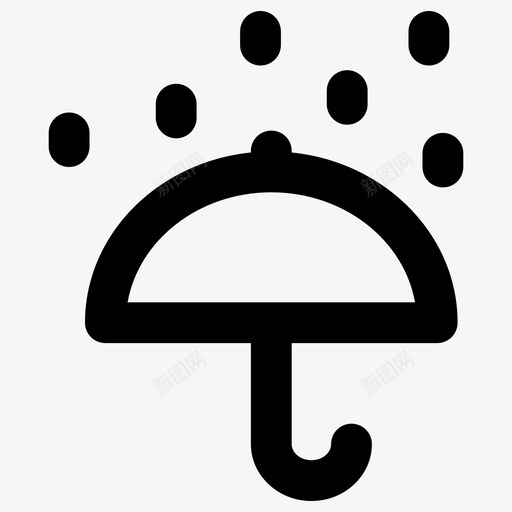 雨伞天气因素大胆的圆形图标svg_新图网 https://ixintu.com 大胆的圆形 天气因素 雨伞