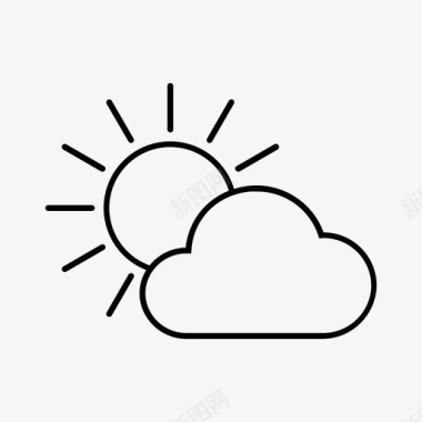 云和太阳天气图标图标
