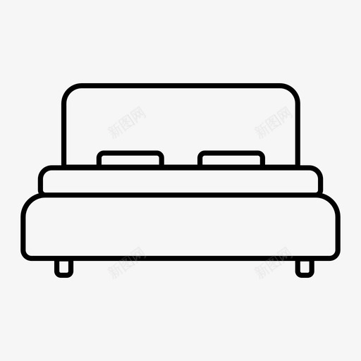 双人床卧室家具图标svg_新图网 https://ixintu.com 卧室 双人床 家具 家具现代优雅 家居