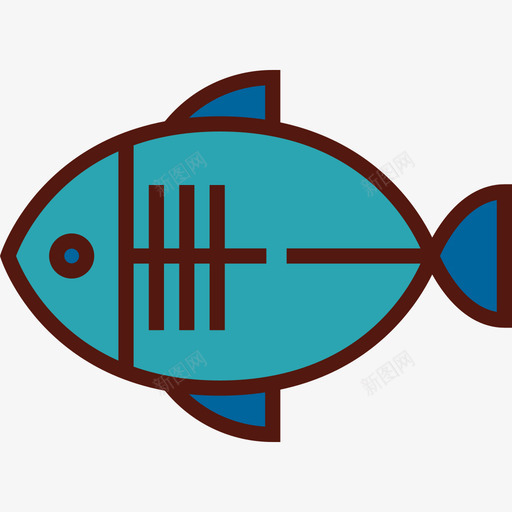 鱼食物6线颜色图标svg_新图网 https://ixintu.com 线颜色 食物6 鱼