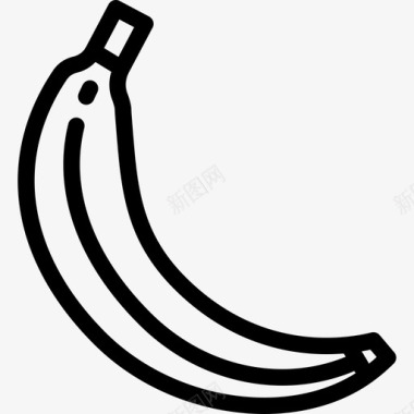 香蕉食品和餐厅直系图标图标