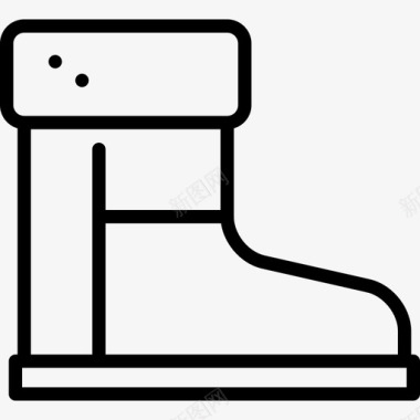 靴子鞋和船线工艺直线图标图标