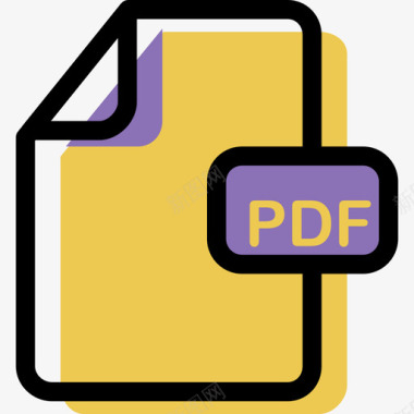 Pdf彩色文件类型和内容资源图标图标