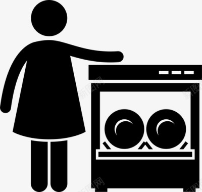自动洗碗机机器家务图标图标