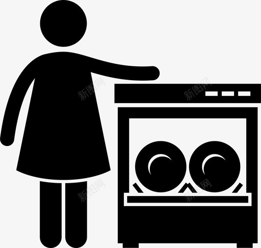 自动洗碗机机器家务图标svg_新图网 https://ixintu.com 家务 机器 自动洗碗机