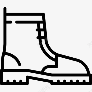 马蒂恩博士靴子鞋和船线工艺直线图标图标