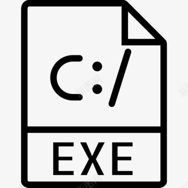 Exe文件类型集合线性图标图标