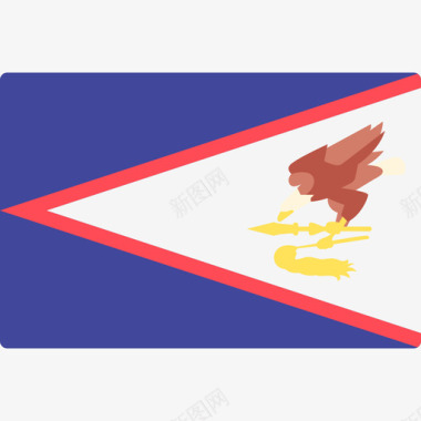 美属萨摩亚国际旗帜长方形图标图标