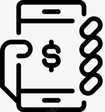 手机收入金钱图标图标