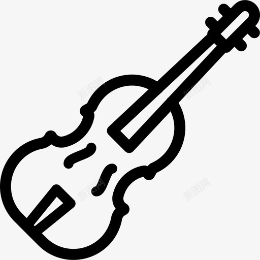 小提琴教育元素4线性图标svg_新图网 https://ixintu.com 小提琴 教育元素4 线性