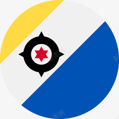 博内尔乡村旗帜圆形图标图标