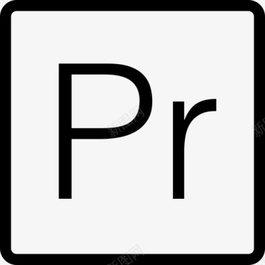 PR文件类型线性图标图标