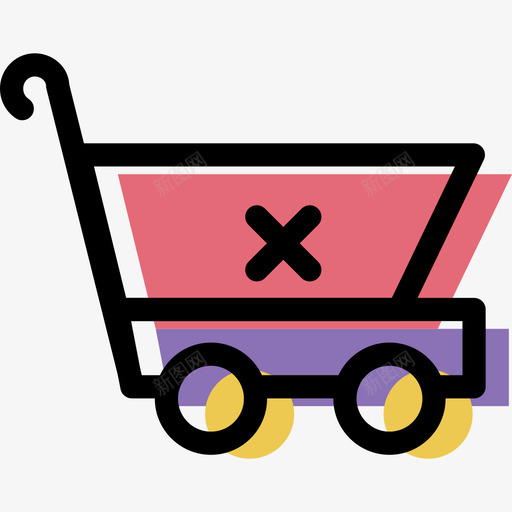 购物车购物和电子商务套装颜色图标svg_新图网 https://ixintu.com 购物和电子商务套装 购物车 颜色