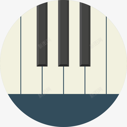 钢琴音乐娱乐圆形平面图标svg_新图网 https://ixintu.com 圆形平面 钢琴 音乐娱乐
