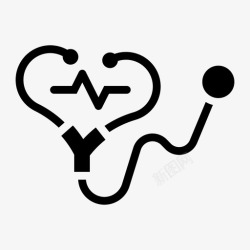 听力标识听诊器医疗器械诊断图标高清图片